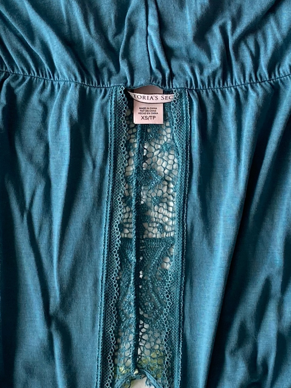 VS Supersoft Crochet-Trim Sleep Romper in French Sage XS - Picture 5 of 6